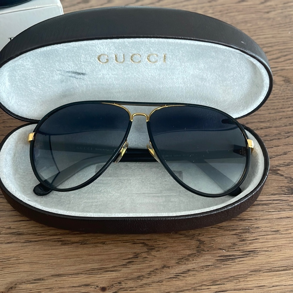 Gucci leather sunglasses